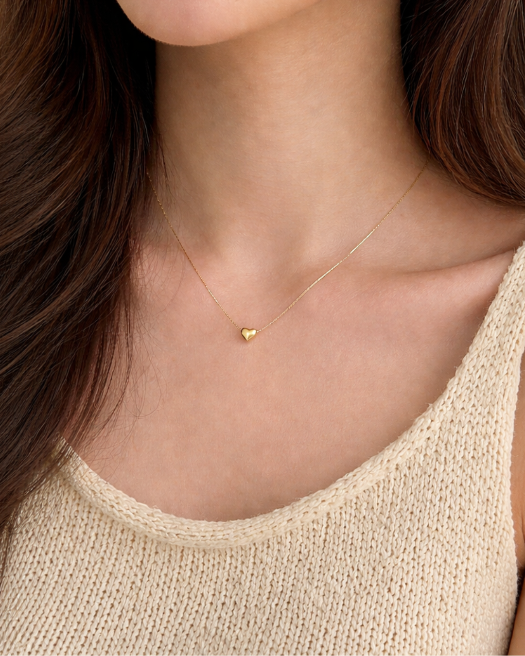 Gold Heart Pendant Necklace