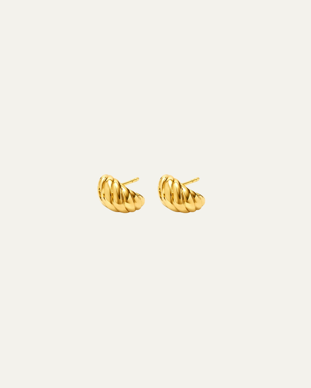 Gold Croissant Stud Earring