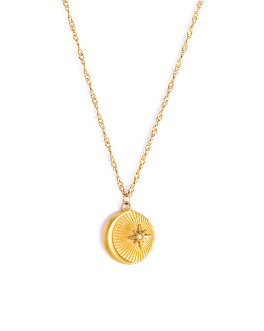 Moon & Star Pendant Necklace