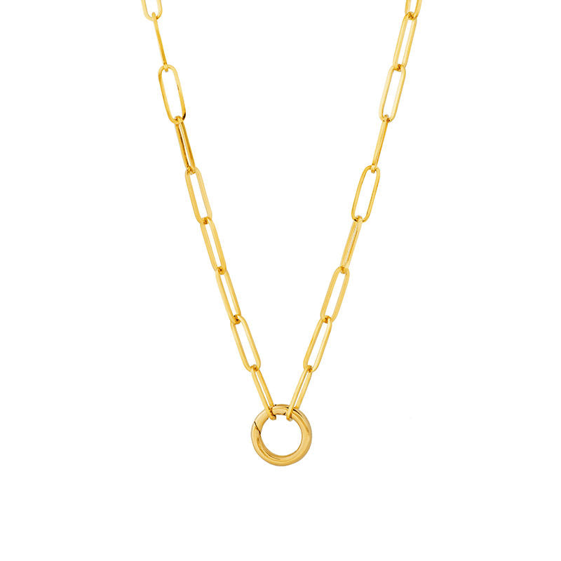 Round Paperclip Clasp Necklace