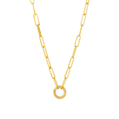 Round Paperclip Clasp Necklace