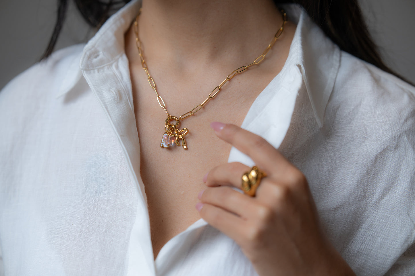 Round Paperclip Clasp Necklace