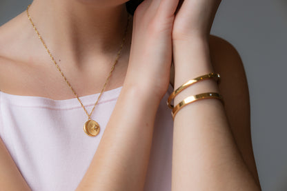 Moon & Star Pendant Necklace